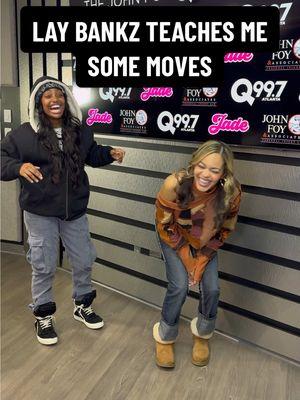 😂 love me some @Lay Bankz 🫶🏽 teaching me some new moves 🤪💖💕 #laybankz #beam #howcouldyou #atlanta #radio #jade #q997 #newmusic #mtv #rollingloud 