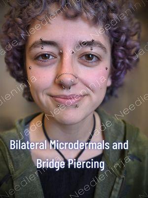 The symmetry is gorgeous! I have performed every piercing this beautiful human has on their face! And I am so thankful for her continued trust. #legacytattooogden #fyp #professionalpiercer #jadeneedleninja #fyp @legacy.tattoo.ogden 