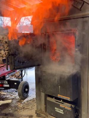 🛑 Outdoor Wood Boiler Blowback 💨💨🔥 #fyp #fire #outdoorwoodboiler #centralboiler #firewood #wood #blowback 