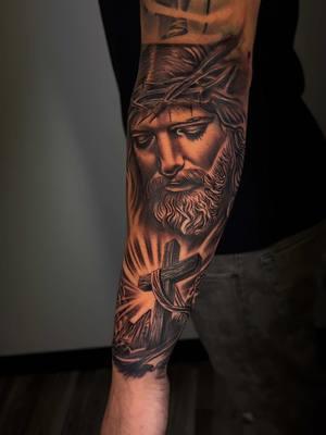 Jesus tattoo done by me 🔥🔥🔥 for questions and appointments text 469-432-7849 always taking appointments! 📲📲  . . . . . . . #dallastatt #dallastattooartist #tattooartist #tattoolover #tattootiktok #tatuajes #tattootiktok #tatuador #cristotattoo #tattooartistsoftiktok #tattooideas #tattoolover #tatuajes 