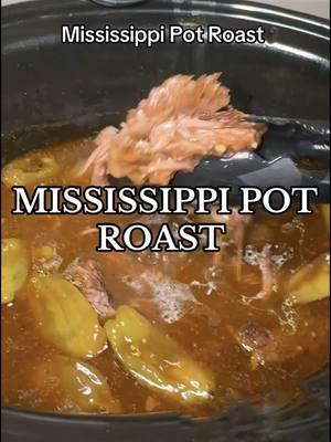 When tender, juicy, and full of flavor is an understatement! 🥩✨ This Mississippi Pot Roast is the ultimate comfort food—one bite, and you’ll be hooked! Who’s making this next? 🤤 #MississippiPotRoast #ComfortFood #DinnerInspo #EasyRecipes #SlowCookerMeals #Foodie #RecipeCreator #PotRoastPerfection #TikTokFood