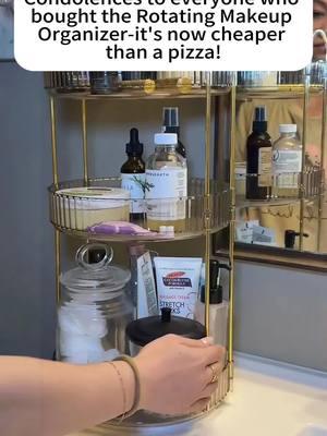 This is the best thing I boight for my bathroom. My skin care and makeup products was all aroind the sink and its was very unorganized. This Rotating shelves makes everything so nice and cleaned. It holds somuch products and the fact it can rotate makes everything so easy to pick #rotatingshelves#bathroomorganizer#cleantoks#bathroomcleaninghack