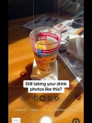 Still taking your drink photos like this? #fyp #viral #iphone12 #iphone11#iphonephotographytips #iphonetricks #tipsandtricks #tips  #iphoneaesthetic #iphone14 #photography #photographytips #photoshoot #ios18 #iphonehacks #shotoniphone #mobilephotography #tutorial 