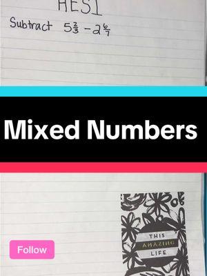 HESI math question. This is to help students understand subtracting of mixed numbers #impactmath19 #mixednumbers #subtractionofmixednumbers 