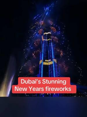 New Year's fireworks display at the world's tallest skyscraper the Burj Khalifa in Dubai #dubai #burjkhalifa #firework #fireworks #year #2025  #january #fireworkshow #celebration #colors 