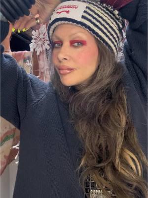 Quick Red Eyeshadow. Lady Danger Lipstick and Black Stack Mascara @MAC Cosmetics USA Bright Palette @BEAUTY BAY Brush @veneillofficial Hat @LOVERBOY Sweater @The Row @The RealReal #beautyover40 #makeupover40 #quickmakeupvideo #makeup #makeuptiktok #quickmakeuptutorial #makeuptutorial #easymakeup 