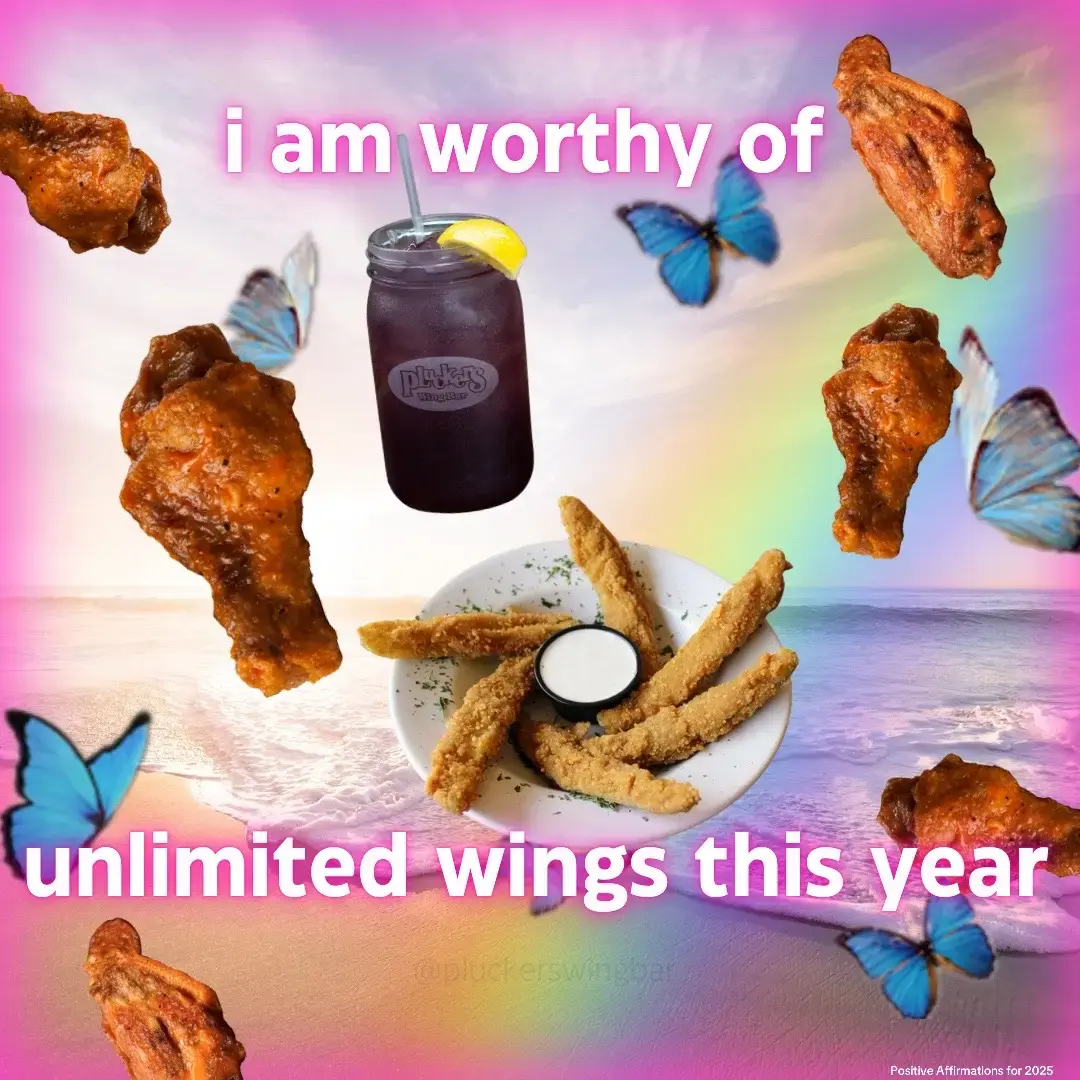 Comment “YES” to affirm 🤞😌 #2025affirmation #2025 #wings #chickenwings #pluckerswingbar #wafflefries 