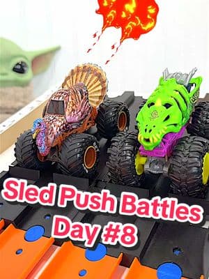 SWEET! Sled Push BATTLES | Day #8 | Monster Truck Challenge! #kittracing #hwmt #thesledpush #thepush #monstertruck #monstertrucksled #diecast #hotwheels #monsterjam #monstertrucks #toy #fyp #fyp:› #foryou #greenlightmonstertrucks #mt #diecasttoys