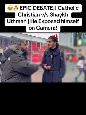 😂🔥 EPIC DEBATE!! Catholic Christian v/s Shaykh Uthman | He Exposed himself on Camera!#onemessagefoundation #shaykhuthmanibnfarooq #dawah #streetdawah 