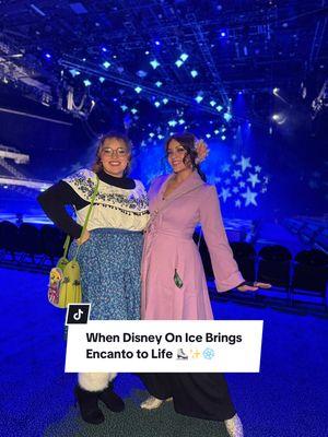 This is your sign to see @Disney On Ice & dress up like Encanto with your best friend @Angie ⛸️✨❄️💐💕 #DisneyOnIce #Encanto #Isabella #isabellamadrigal #disneybound #encantodisney 