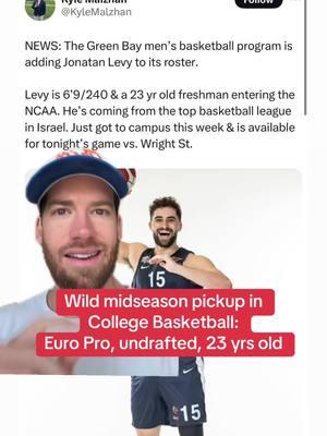 Jonatan Levy (Yonatan) is a 23 year old European basketball professional and MIDSEASON pickup for Doug Gottlieb and Green Bay 🤔🏀 #douggottlieb #collegebasketball #collegehoops #MarchMadness #israelibasketball #nbadraft 