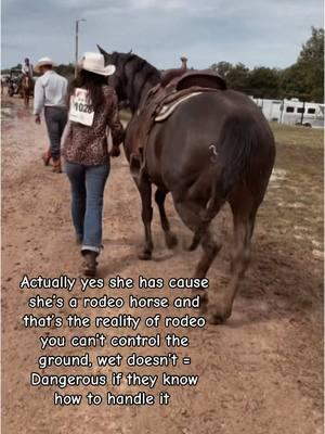 My take on the trend… if you don’t wanna run in mud, stick to the jackpots. Mud is a part of it. Help your horse learn to handle it. #winnerswin #horse#fyp#fup#mud#muddy#mudd#muddy#rodeo#rode#ride#winn#poles#barrels#barrelrace#barrelhorses#polehorses  