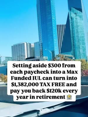 Comment “IUL” below to learn how! 👉 In this client scenario, this is 25 year old male putting away $600 per month or $7,200 a year until he is 65 years old. 💰 👉 He will immediately have a death benefit of $203k which would get paid to his beneficiaries if he passes away along with his cash value. 🏦  👉The interest rate is assuming a 6.42%. This interest rate is NOT guaranteed, but is based on what this account has done over the last 20 years. 📊 👉He will have $83k available for loans after 10 years and about $1,380,000 at the age of 65 years old. 💪 👉If he choose to, he can trigger an income stream at 65 (60 at the earliest) of $127k a year that would at that time be guaranteed for life 💸 👉If he lives for at least 25 years after retirement, this will pay him $3.1M of income ($127k for 25 years) 👉If he passes away prematurely, the remainder of the cash value and death benefit will pay out to his beneficiaries. If his original account is depleted, the insurance company will continue to pay that $127k until he passes away. 👉Throughout his life, he can take a loan against the cash value. This is a loan from the life insurance company so his account value isn’t affected. He can pay these loans back whenever he wants and continue leveraging tax free loans for investment purposes like buying real estate, etc. If he never pays these back, they will pull it out of her death benefit when he passes away. 👉 DISCLAIMER: You must be able to qualify medically to get an IUL. This is a life insurance policy💸 Comment “IUL” below to begin! #Investments #Banks #LifeInsurance #Roth #NewYear #FinancialFreedom #GenerationalWealth #Legacy #Annuity #IRA #401k #IUL #CDs #Savings #InterestRates #Inflation #BeYourOwnBank #InfiniteBanking 