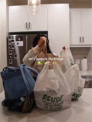 Something so satisfying about the first grocery store run of the new year ✨ #fridgerestock#organized#fridgeorganization #apartmentorganization#CleanTok#asmr#cleanasmr 