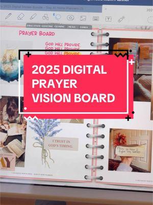 Set up a Prayer Board inside your digital planner using Pinterest 😍🙌 I’m using the 2025 Organized Mom Planner - navigate to the Bible Study tab and start adding pictures and text to a blank page to create your own! #prayerboard #prayervisionboard #digitalplanning #momplanner #organizedmomplanner #slayathomeplanners #2025digitalplanner 