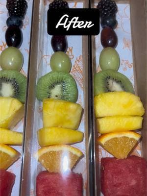 Before and After. #fruitkabobs #fruitskewers #fruit #beforeandafter #beforeafter #catering #cateringservice #whitestastybitescatering #fyp #foryoupage #foryou #viral #shaxhax 