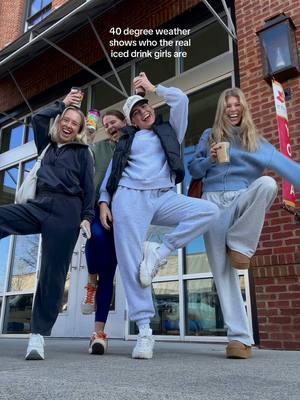 a well rounded friend group ✨ @ELYSE BRUCE @Mallory McManus @taycatts #friendgroups #collegefriends #icedcoffee #winter 