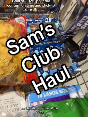 Goal of 2025: post my content on time and stick to a list 😂 granted I couldn’t post this with the gifts in it so we’re fine everything’s fine 😂 #therelatablemom #relatablemom #samsclubhaul #samsclubfinds #sticktoalist #groceryshopping 