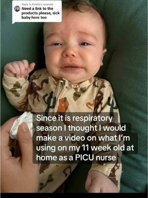 Replying to @Amelia.        https://shopmy.us/vchav4  What I’m using as home as a PICU nurse on my baby with RSV… I get asked a lot what I would use for my baby. These are my suggestions and similar to things I would use on my patients. I hope this video helps you manage symptoms at home so you can avoid having to go to the ER🩷 please watch out for high fevers and signs of respiratory distress such as nasal flaring, head bobbing, retractions, desaturations  As always please consult your pediatrician @OwletBaby @Dr.NozeBest @Frida Baby and Frida Mom @Amazon  #nursesoftiktok #fridababy #owlet #owletsock #nicu #picu #picunurse #fridababy #fridamom #owlet #owletsock #owletsockreview #sick #sickbaby #sickbabyhack #babiesoftiktok #MomsofTikTok #rsv #rsvawareness #rsvseason #flu #nurse #nursetok #baby #firsttimemom #drnozebest #breastfeeding #ebm #whattoexpect 