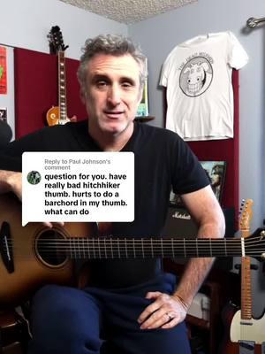 Replying to @Paul Johnson I’ve never heard of Hitchhikers thumb, but if you have it and it’s preventing you from playing Barre Chords, try these suggestions. #guitarlesson #hitchhikersthumb #barrechords 