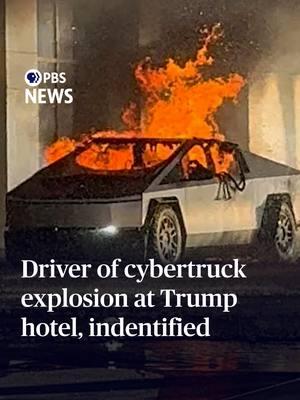 Investigators say Army Green Beret drove Cybertruck that exploded at Trump hotel Investigators identified the man driving the Cybertruck that exploded in front of the Trump hotel in Las Vegas as Matthew Livelsberger, an active-duty member of the Army’s elite special forces. Police said he shot himself before a device detonated a combination of fireworks, gas and camping fuel in the vehicle. PBS News’ Amna Nawaz discussed more with Joe Schoenmann of Nevada Public Radio. #cybertruck #lasvegas #militaryservice #veterans #globalprojectagainsthateandextremism #pbsnews #newshour #pbsnewshour #cybertrucktesla #trumphotelvegas #trumphotel #neworleansattack #armygreenberet #matthewlivelsberger