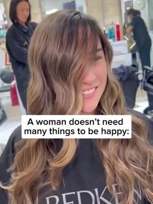 A woman doesn’t need much to be happy… just a fabulous haircut! 💇‍♀️✨ #HappyHair #GoodHairDay #NYCStylist #LanaKurayeva #HairGoals #NYCHair #ConfidenceBoost #SalonLife #NYCSalons #HairInspo