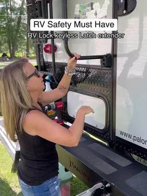 We have all done that awkward up and down the RV steps to get in the RV. Or if you’re on the shorter side like me, you just can’t reach the handle. But, not anymore. We added the @rvlock Axis keyless latch extender to our truck camper door a few months back. |AD| Super easy to install in just a few minutes. It’s designed to be used with RV locks. We love RV lock and have used them for years to make sure we are safe when traveling. We also love their products have a lifetime warranty. This door handle is perfect for any RV to make entry easier and safer.  Check out the link in our bio and use code GILLSONWHEELS for 10% off your order.  Comment RV lock for the link.  #rvlock #rvsafety #rvsecurity #rvupgrades #rvmusthaves #truckcamperlife #rvlife 