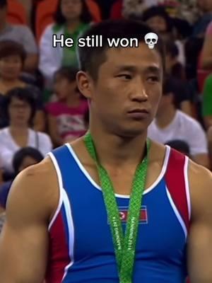 North Korean Gymnast wins gold after injuring his ankle 🤯🤯🤯 #gymnastics #gymnast #olympics #sport 