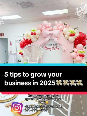 Are you wanting to grow your business this 2025? Here is 5 tips that will help you☺️  Number 5 is the most important one☺️  If you have any other tips drop them in the comments ✨  I pray who ever watches this video accomplishes their business Goals💵❤️  Follw us☺️  #houstonvenue #houstonrentals #houston #cypressvenue #houstontablesandchairs #houstonpartyrentals #houstoneventspace #houstontok #momtok #hispanictiktok #businesstips #businessideas #growyourbusiness #businesstiktok #businesswoman #faithbasedbusiness 