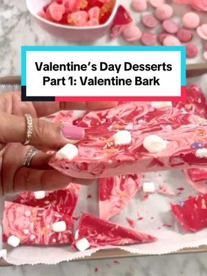 Make Valentine bark with me! Easy Valentine’s Day dessert for friends or little gift bags! #ValentinesDay #galentinesday #valentinesdaygiftideas #chocolatebark #baking #giftbags #valentine2025 #galentinesparty 