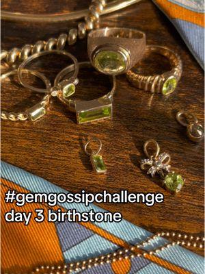 Day 3 of @Gem Gossip super fun #gemgossipchallenge on IG. I used to hate my August birthstone - and always wished for emeralds but as l've gotten older, l'm obsessed with peridot! I love finding pieces to add to my collection. Green is still my fav color and I am always drawn to anything gemmy green💚🍋‍🟩🪀🍐🍀🍏 My 2025 unicorn search includes a Bvlgari peridot tronchetto ring. Featuring pieces from @Fellows Auctions @fellows auctions @Mejuri @Macy’s @ahwilkinsauctions @studio1040jewelry @Local Eclectic @lynchburgpawn  #peridotjewelry #jewelrytchallenge #JewelryCollection #auctionfinds #vintagejewelry #pawnshopfinds #jewelrytiktok 