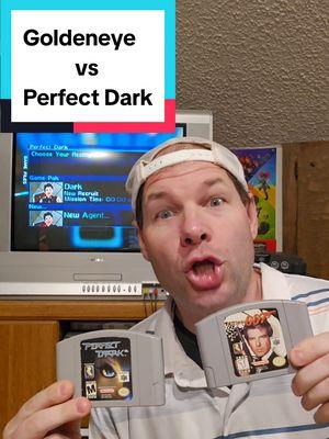 It's a showdown between GoldenEye vs Perfect Dark #gaming #n64 #GamingOnTikTok #retrogamer #retrogamer #nostalgic #retro #retrogaming #gaminglife #90s #cheats #tipsandtricks #videogames #fyp #2000sthrowback #007 #dailyretro 