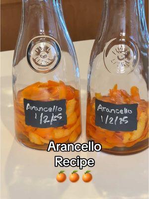 🍋Limoncello or 🍊Arancello?? Making arancello at home is easy and will be sure to impress your guests! Plus, it makes for a great gift, too! 🎁 Ingredients  🍊200g orange peels (approx 20 oranges) 🍊750ml Everclear (grain alcohol) 🍊4 cups water 🍊3.5 cups sugar #creatorsearchinsights #limoncello #cocktails #italianrecipe #italian #arancello #recipetok 