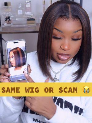 Is this the same wig or a scam? 👀 ✨ Direct link to the wig → Check bio! 🎥 Full video → Check bio! #wigtok #wiginstall #fyp #hair #affordablewigs #wigreview #blackgirltiktok #bobwig #balayagehighlights #bobiana #winterhair 