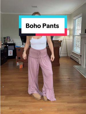 These are such fun, lightweight pants! #bohostyle #springstyle #widelegpants #comfypants #bohopants #tiktokfashion 