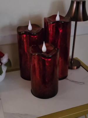 Beautiful cracked glass luminary flameless candles. #candles #flameless #homedecor #musthave #batterypowered #qvc #crackedglass #sparkle @QVC, Inc #fyp 