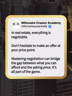 While everything in real estate may be negotiable, successful deals require more than just haggling skills. A seasoned investor understands market fundamentals, property potential, and the motivations of all parties involved. What's your most valuable lesson from a tough negotiation? Share your experience below. #RealEstateNegotiation #DealMaking #InvestmentWisdom