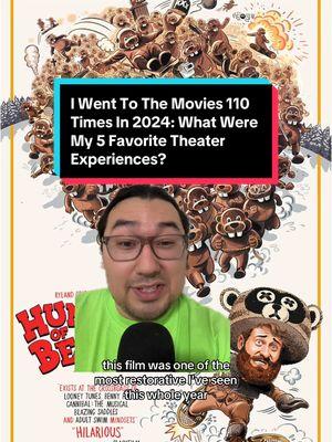 What were my five favorite movie theater experiences of 2024? #movietheater #movies #filmtok #rapworld #hundredsofbeavers #isawthetvglow #inthemoodforlove 