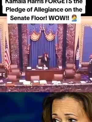 Kamala Harris screws up again this time on the Senate floor. she screws up the Pledge of Allegiance. #CapCut #kamala #kamalaharris  #trump #donaldtrump  #politics #maga #democracy #republican  #trumpet #news #biden #senate 