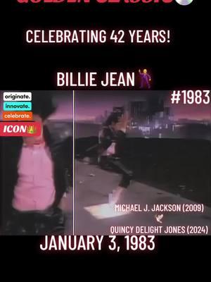 #GoldenClassic. #AnniversaryPost. #LegendaryPost. #IconicPost.  January 3, 1983. Michael Jackson’s iconic song, “Billie Jean”. Celebrating 42 Years!💿 Written by Michael Jackson. And Produced by Michael Jackson. And Quincy Jones. For Michael Jackson’s 1982 album, THRILLER. “Billie Jean” made #1/BB Hot 100; #1/BB Hot Black Singles; #1/Cash Box; #9/BB Adult Contemporary.🔥 “Billie Jean” sold 10MM copies, becoming Certified Diamond.💎 THRILLER album released Seven Billboard/radio singles: The Girl Is Mine; Billie Jean; Beat It; Wanna Be Startin' Somethin; Human Nature; P.Y.T. (Pretty Young Thing); Thriller.💿 THRILLER album made #1/BB Top R&B/Hip-Hop Albums; #1/BB 200.💿 THRILLER album sold 34MM copies, becoming 34Xs Certified Platinum; and 70MM copies Worldwide.🌎 #legend #icon #michaeljackson #billiejean #1983 #thriller #soul #rnb #dance #pop #rap #hiphop #adultcontemporary #billboard200 #hot100 #cashbox #top100 #quincyjones #rodtemperton #thejacksonfive #janetjackson #latoyajackson #rebbiejackson #thejacksons #makingtheband #makingthecut #80smusic #80sclassic #tiktokmovies #tiktokmusic #tiktokclassics #bkbrandxm #foryoupage #viralmusic #viralvideos #viraltiktok #fyp 