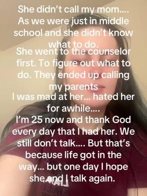 Sarah if you are seeing this… thank you!!! I wouldn’t have the life I have now without you. #suicideawareness #callyourmom #callyourdad #saveyou #shesavedme #hatred #Love #forgiveness 