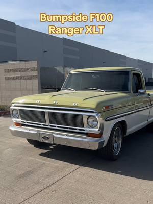 Thoughts on the paint color? A few of the guys at the shop have compared it to split pea soup... 🍵 It's definitely not the most flattering hue of yellow/ green but there's also something charming about it. This Ford F100 truck is a beauty though, with classic bumpside styling. #fatfendergarage #fordtrucks #fordf100 #xItranger #rangerxlt #fordranger #bumpside #fordbumpside #f100