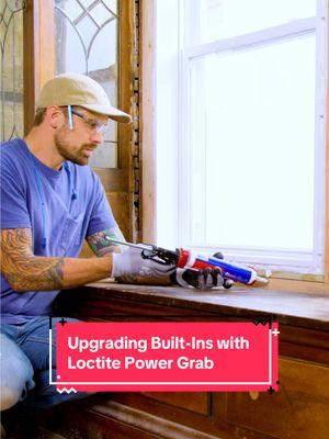 Tyler Grace shows how he used construction adhesive to upgrade built-ins and window trim at the @Loctite Glue 2nd Chance House. #loctite2ndchance #Loctite #Adhesive #Construction #Remodel #HabitatForHumanity #PowerGrab