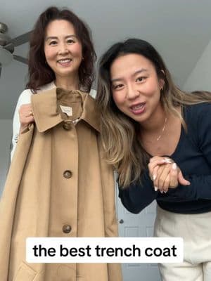 giving my mom my fav trench coat from @Sézane clyde trench that is all over tiktok and pinterest - so easy to throw on and now we are twins :-) a closet must staple for me - with a dress or with jeans.  #sezane #sezanelovers #trenchcoat #closetessentials.  @