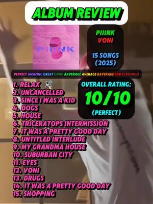 Voni Rates Piiink by Voni  (different voni) #voni #piiink #2025 #newalbum #newmusic #aoty #albumoftheyear  #musicreview #albumreview #musicreviews  #musicreviewtiktok #ad #drake #kendricklamar #jid #tylerthecreator 