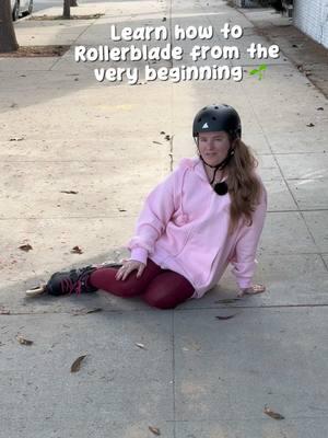 Learn How to Rollerblade from the Beginning, in one minute 🌱💞 #rollerblading #skating #tutorial 