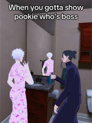 Gojo shows the pookie Suguru what’s up 😌💅 #jjk #jujutsukaisen #gojo #gojosatoru #sugurugeto #vr #vrchat #animetiktok #animeedit #animefyp #fyp 