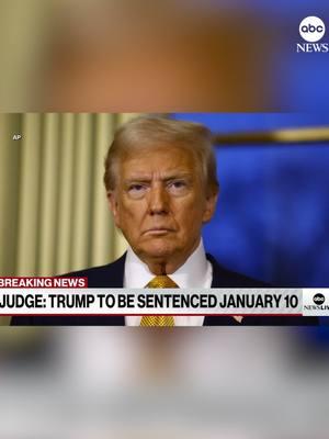 BREAKING: The judge in President-elect Donald Trump's New York criminal hush money case indicated Friday that he intends to sentence Trump to an "unconditional discharge" out of respect for the presidential immunity doctrine. Judge Juan Merchan ordered Trump to appear, either in person or virtually, for his sentencing on Jan. 10. #news #donaldtrump