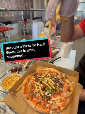 #brought a #pizza #to #halalguys #best #food #combination @Halal Guys NYC #tastetest #menuinnovation #tastetest #specialorder #specialrequest #inso @flavorhivetruck #sogood #musttry #fyp #creatorinsight 