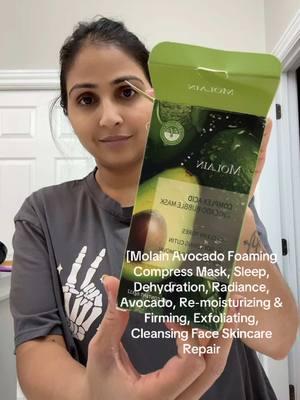 [Molain Avocado Foaming Compress Mask, Sleep, Dehydration, Radiance, Avocado, Re-moisturizing & Firming, Exfoliating, Cleansing Face Skincare Repair#skincare #dhinglishop #TikTokShop #mask #efoliating #buynow #moisturizers 